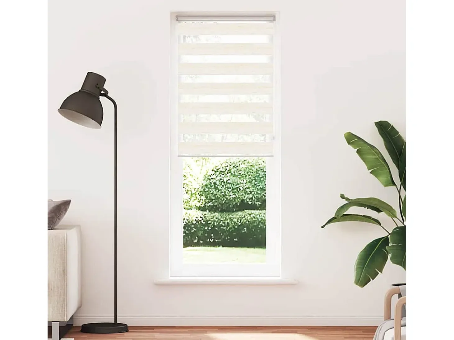 Tejido para estor cebra jaspeado beige ancho 65,9 cm poliéster