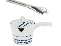 Tetera de té verde Kyoto + pajita de acero inoxidable con filtro