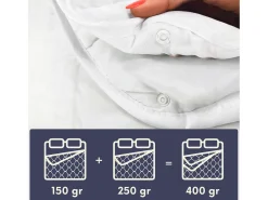 The White Stone Edredón 4 Estaciones con Clip 210x240 cm | 150 g Verano + 250 g Otoño | Fibra Soft