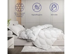 The White Stone Edredón Universal 135x200 cm 250 g | Fibra Soft cálida | Microfibra blanca hipoalergénica