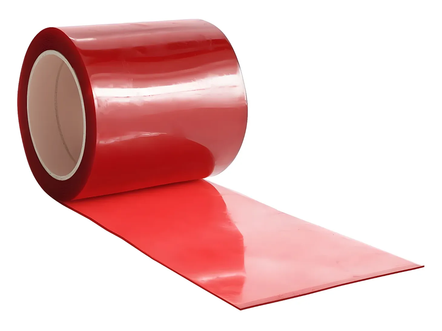 Tira de cortina para puertas PVC rojo 200x1,6 mm 10 m ES464525