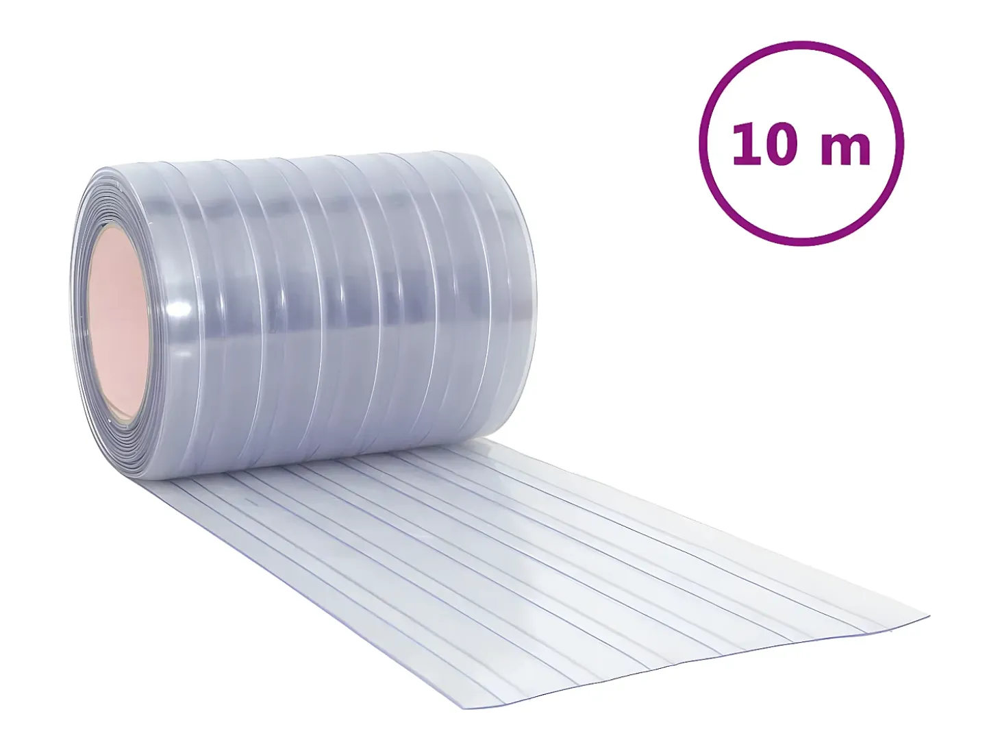 Tira de cortina para puertas PVC transparente 300x2,6 mm 10 m ES329060