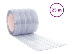 Tira de cortina para puertas PVC transparente 200x1,6 mm 25 m ES383117