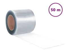 Tira de cortina para puertas PVC transparente 200x1,6 mm 50 m ES410729