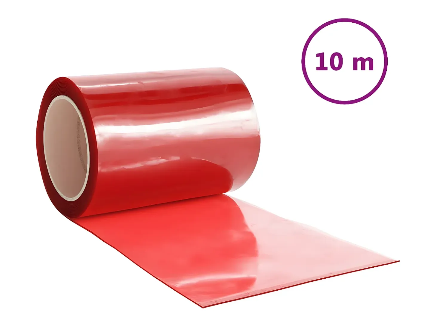 Tira de cortina para puertas PVC rojo 300x2,6 mm 10 m ES501512