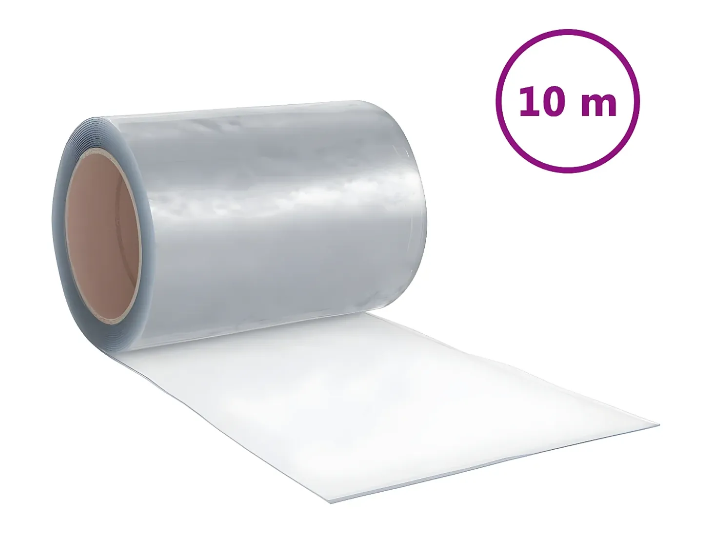 Tira de cortina para puertas PVC transparente 300x2,6 mm 10 m ES572441