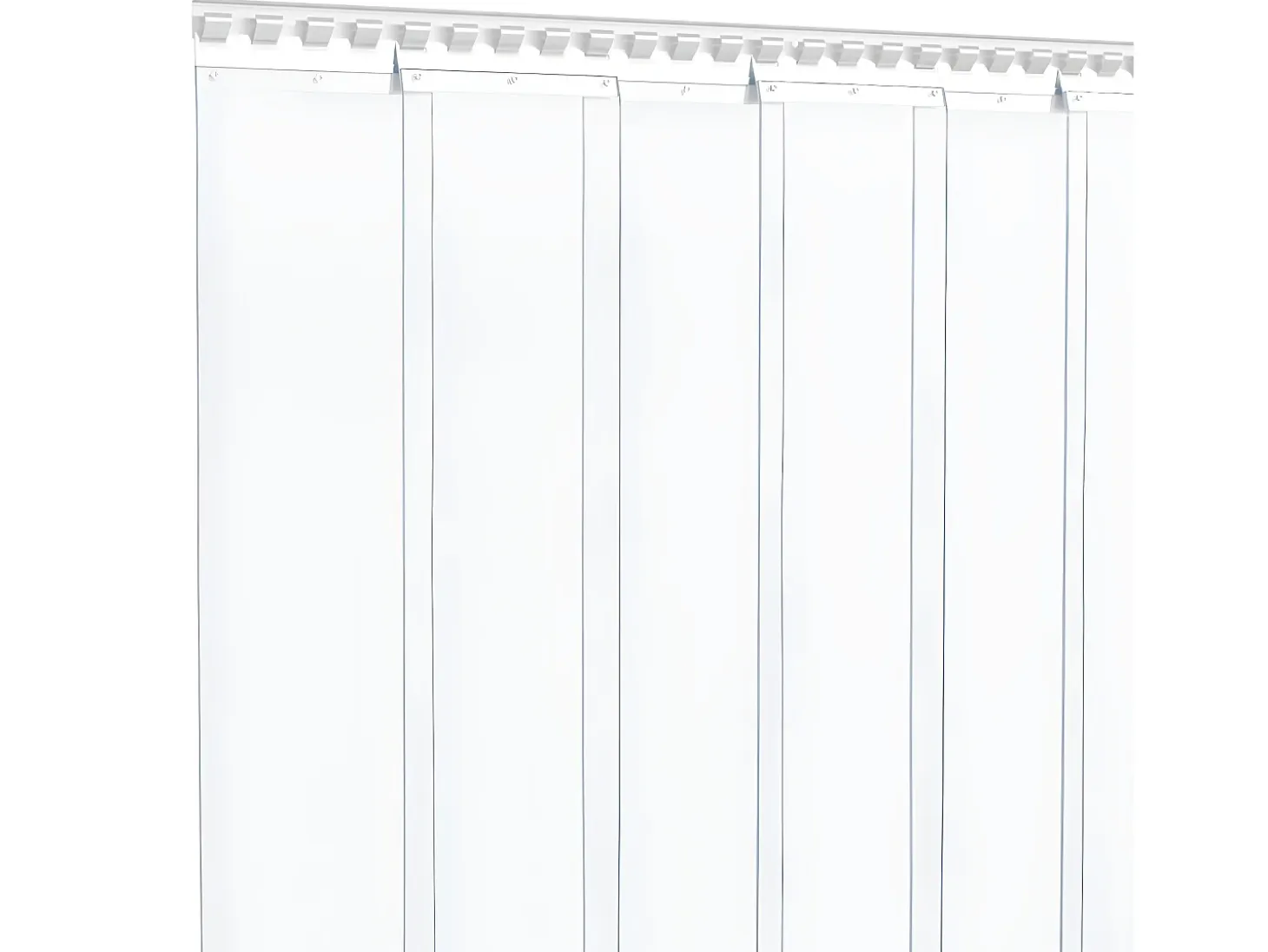 Tira de cortina para puertas PVC transparente 300x2,6 mm 10 m ES572441