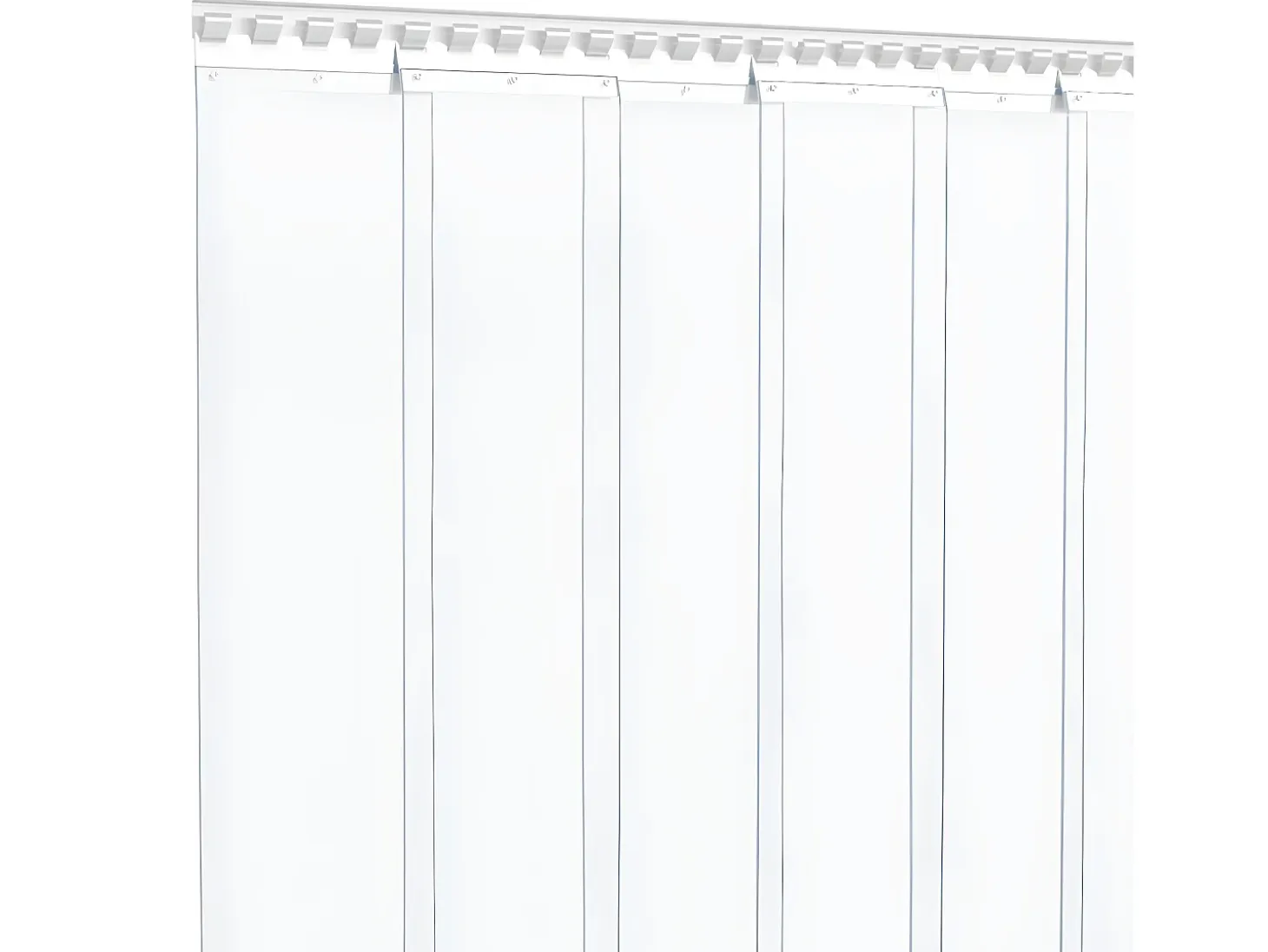 Tira de cortina para puertas PVC transparente 200x1,6 mm 10 m ES987917