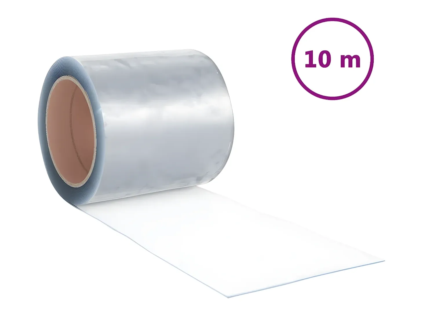 Tira de cortina para puertas PVC transparente 200x1,6 mm 10 m ES987917