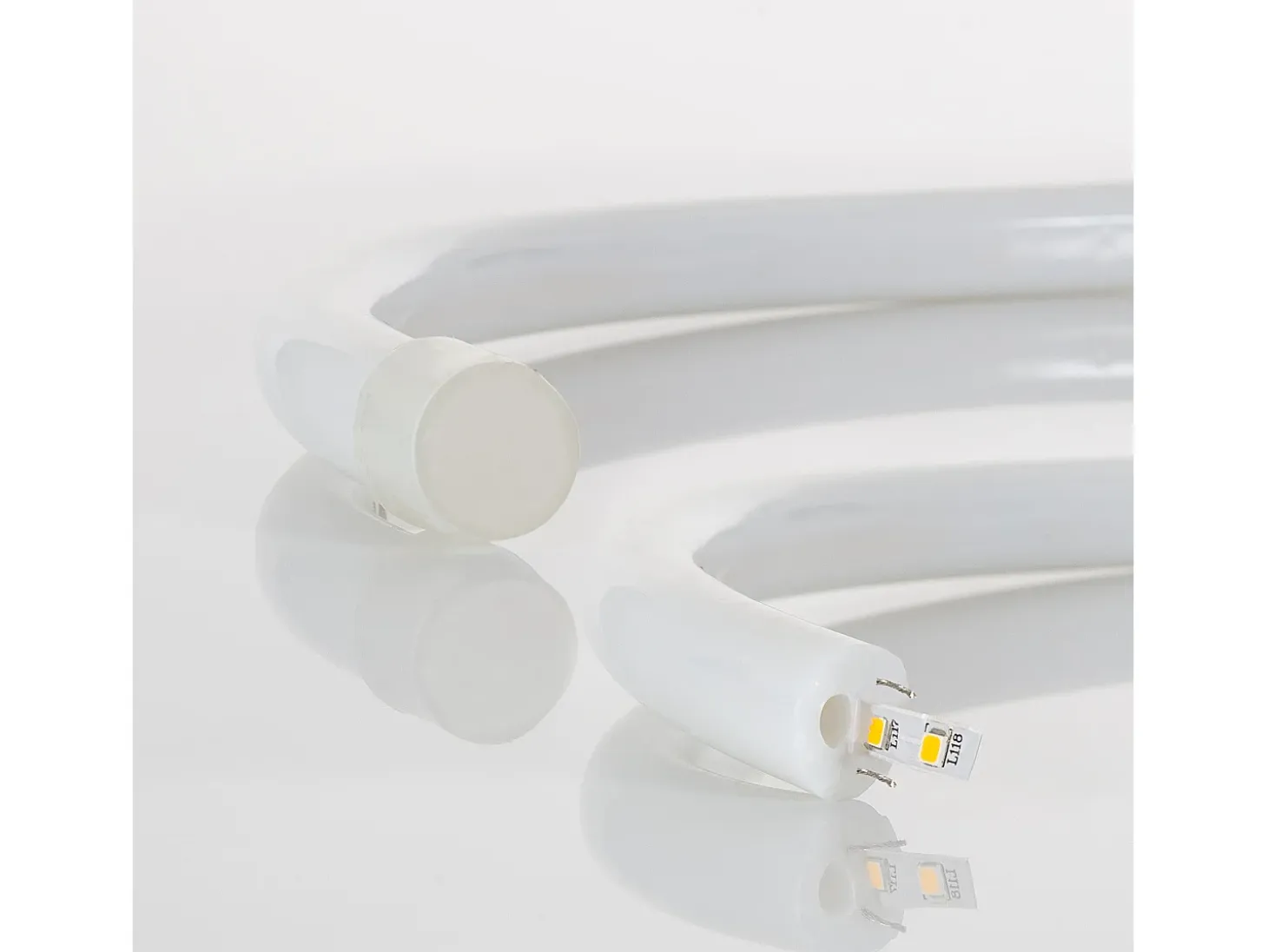 Tira LED Neón Regulable 220V Amarillo Circular 360 9W/m Corte 100cm IP67 a Medida 15 m