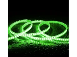 Tira LED Regulable 220V SMD 120 LED/m Color 8.5W/m Ancho 12mm Corte 20cm IP65 a Medida Verde 50 m