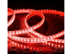 Tira LED Regulable 220V SMD 120 LED/m Color 8.5W/m Ancho 12mm Corte 20cm IP65 a Medida Rojo 3 m