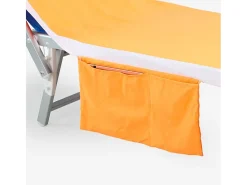 Toalla de micrifibra para tumbona de playa y piscina con 2 bolsillos - Naranja