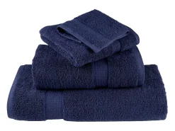 Toallas baño 10 uds 100% algodón azul marino 100x150 cm 600 gsm ES514915