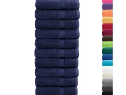 Toallas baño 10 uds 100% algodón azul marino 100x150 cm 600 gsm ES514915