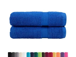 Toallas de baño 2 uds 100% algodón azul 100x150 cm 600 gsm ES602999