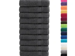 Toallas de baño 10 uds 100% algodón antracita 100x150 cm 600gsm ES427719
