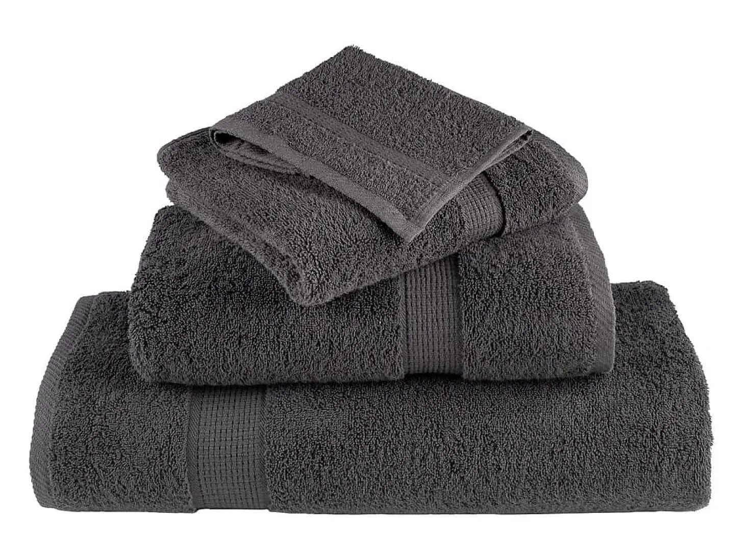 Toallas de baño 10 uds 100% algodón antracita 100x150 cm 600gsm ES427719