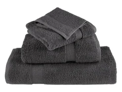 Toallas de baño 4 uds 100% algodón antracita 100x150 cm 600 gsm ES649500