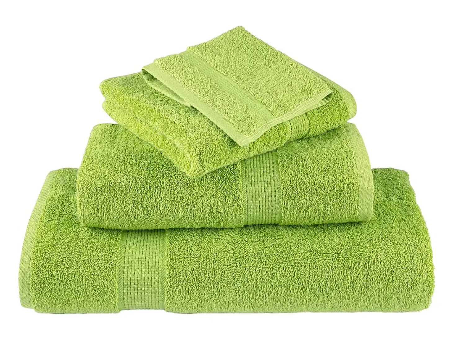 Toallas de baño 10 uds 100% algodón verde 100x150 cm 600 gsm ES599604