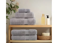 Toallas de baño 2 uds 100% algodón gris 100x150 cm 600 gsm ES907941