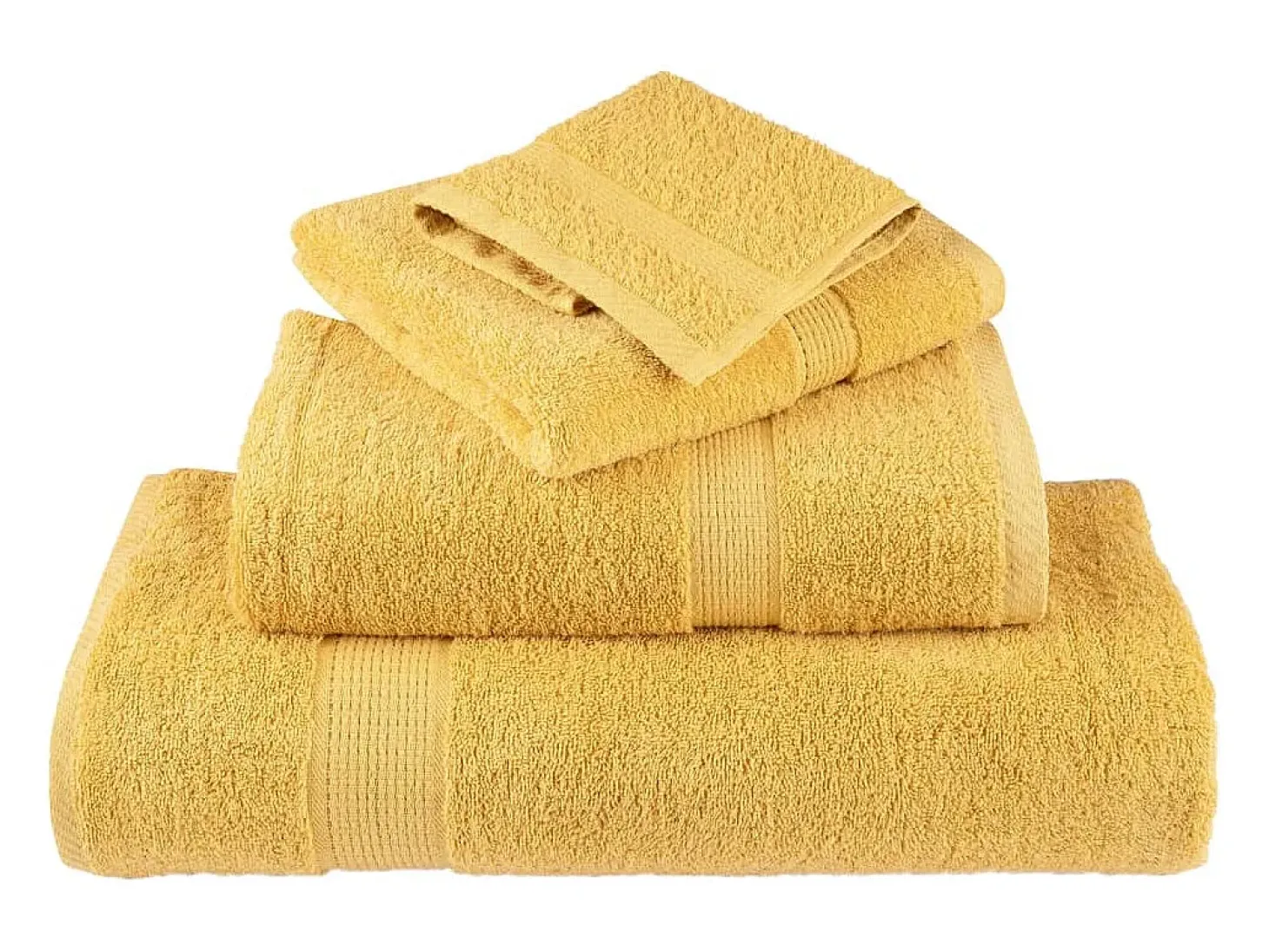 Toallas de baño 10 uds 100% algodón amarillo 100x150 cm 600 gsm ES930090