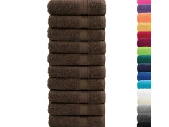 Toallas de baño 10 uds 100% algodón marrón 100x150 cm 600 gsm ES725528