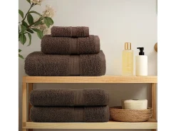 Toallas de baño 10 uds 100% algodón marrón 100x150 cm 600 gsm ES725528