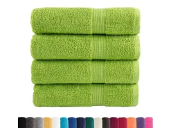 Toallas de baño 4 uds 100% algodón verde 100x150 cm 600 gsm ES575680