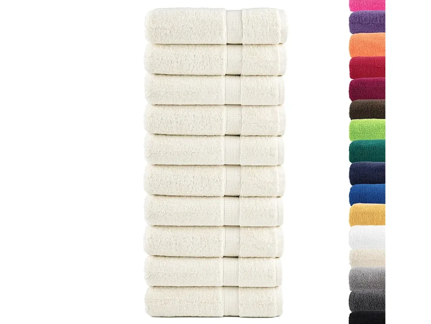Toallas de baño 10 uds 100% algodón verde 100x150 cm 600 gsm ES878699