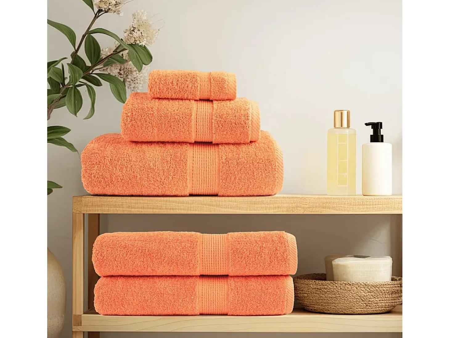 Toallas de baño 10 uds 100% algodón verde 100x150 cm 600 gsm ES146378