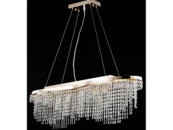 Toils Lámpara Colgante de Techo Oro y Cristal, 7 Luces, E14