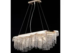 Toils Lámpara Colgante de Techo Oro y Cristal, 7 Luces, E14