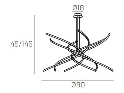 Tornado Sospensione D.80 Cm. Bianco Luce Naturale 3000K
