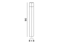 Torre - Bolardo de jardín con 1 bombilla E27 máx. 20 W IP54, aluminio pintado, bolardo para exterior, color antracita, altura 90 cm - Perenz