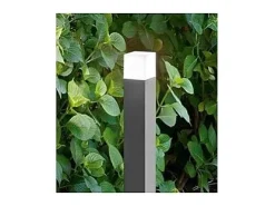Torre - Bolardo de jardín con 1 bombilla E27 máx. 20 W IP54, aluminio pintado, bolardo para exterior, color antracita, altura 90 cm - Perenz