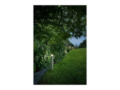 Torre - Bolardo de jardín con 1 bombilla E27 máx. 20 W IP54, bolardo de aluminio pintado, para exteriores, acero Corten, 60 cm de altura - Perenz