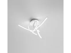 Tosca Plafón LED moderno 45W 2500lm luz cálida 4000K, aluminio blanco satinado, difusor opal, IP20, diseño artístico