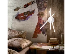 Tullia Plafón LED moderno 30W 1700lm luz cálida 3000K, aluminio blanco satinado, IP20, diseño creativo con líneas cruzadas