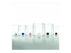 Vaso Bilia Zafferano de vidrio borosilicato, juego de 6 piezas, color azul
