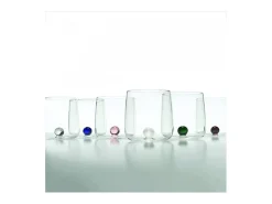 Vaso Bilia Zafferano de vidrio borosilicato, juego de 6 piezas, color gris