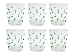 Vaso Zafferano para fiestas, color verde, 45 cl, juego de 6 piezas