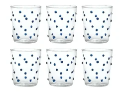 Vaso Zafferano para fiestas, vidrio azul, 45 cl, juego de 6 piezas