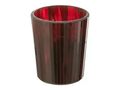 Vela perfumada de 50 horas en tarro de vidrio rojo de 12.5x12.5x15.5 cm