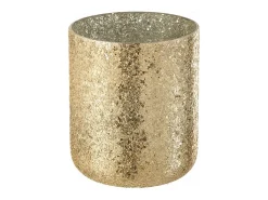 Vela perfumada de 120 horas en un frasco de vidrio dorado de 20x20x25 cm