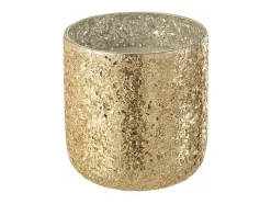 Vela perfumada de 60 horas en un tarro de vidrio dorado de 14x14x15 cm