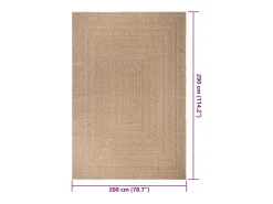 Veno Alfombra ZIZUR apariencia de yute interior y exterior 200x290cm