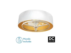 Ventilador Dc Anuska Blanco Dorado Led 6 Velocidades 3 Colores