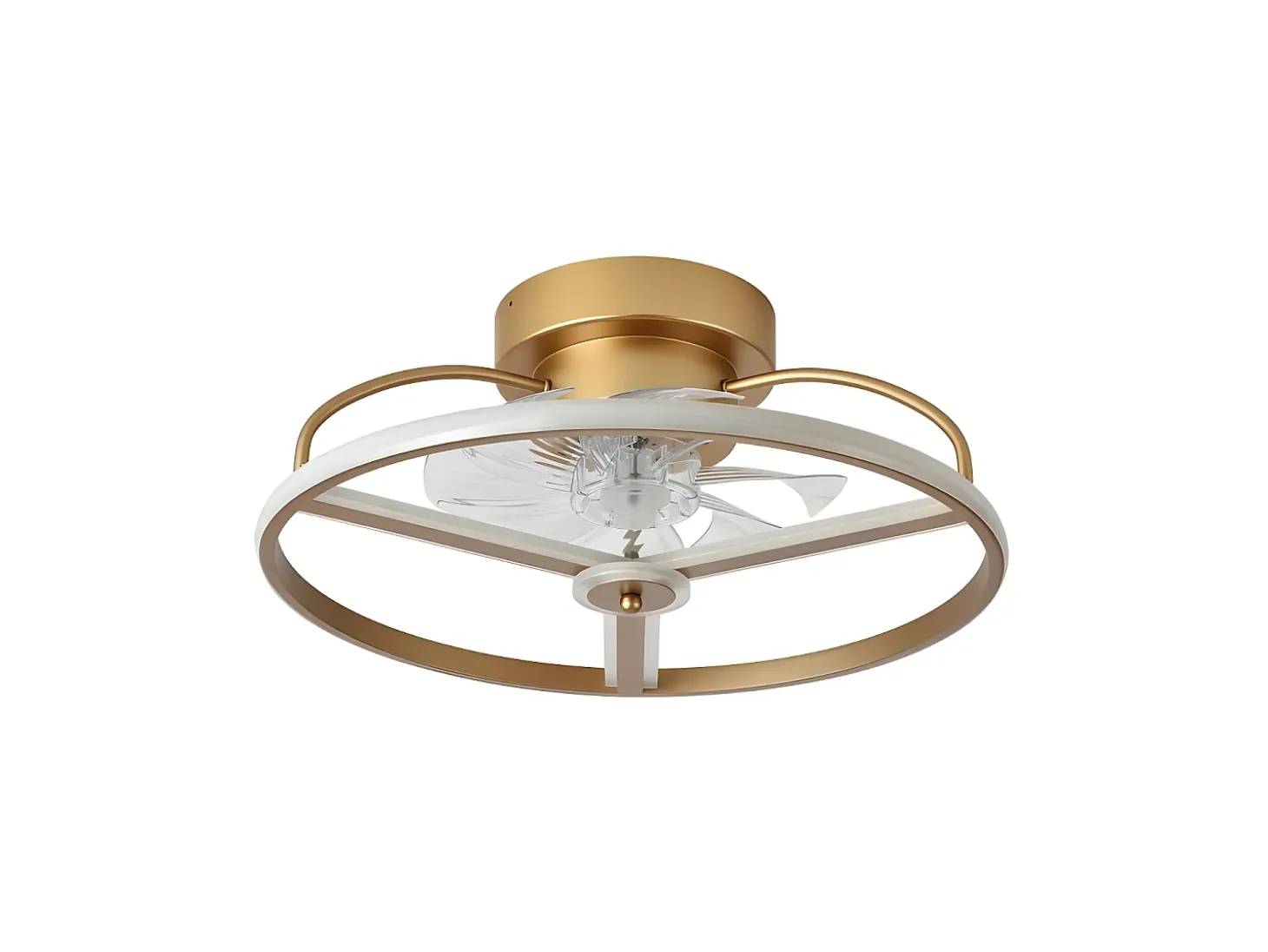 Ventilador Dc Anuska Negro Dorado Led 6 Velocidades 3 Colores