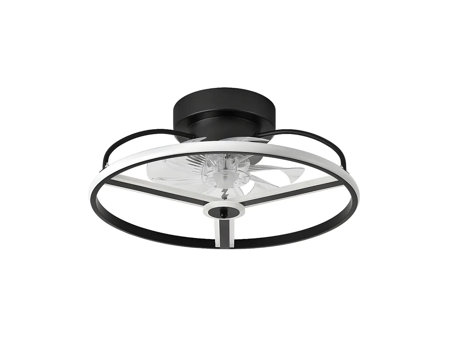 Ventilador Dc Anuska Negro Led 6 Velocidades 3 Colores